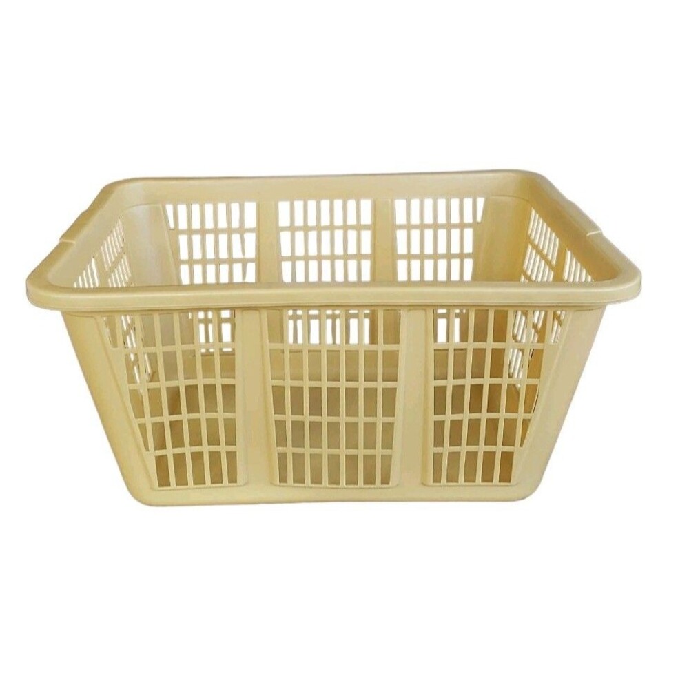 Vintage Rubbermaid Laundry Basket Harvest Gold Yellow Rectangular #2965 Retro